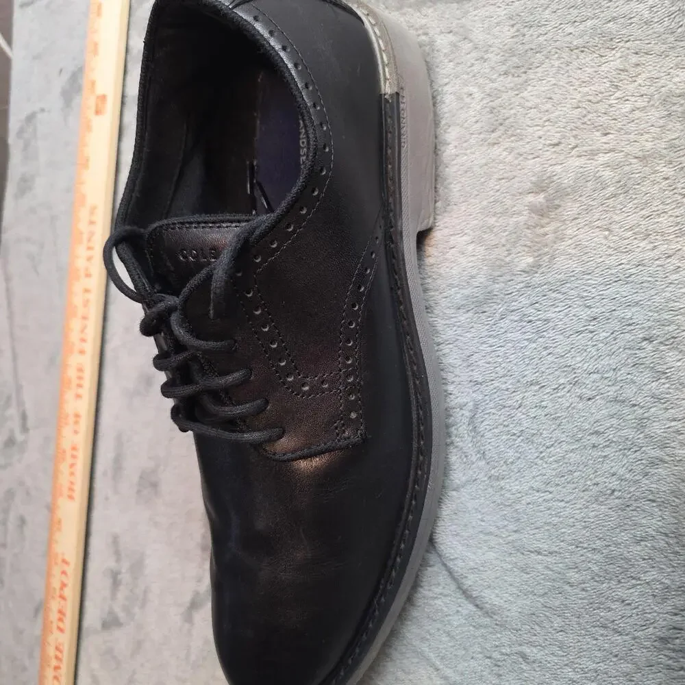 Cole Haan Dress Shoes Mens 12 Black Leather Grandseries Comfort Derby Lace Up